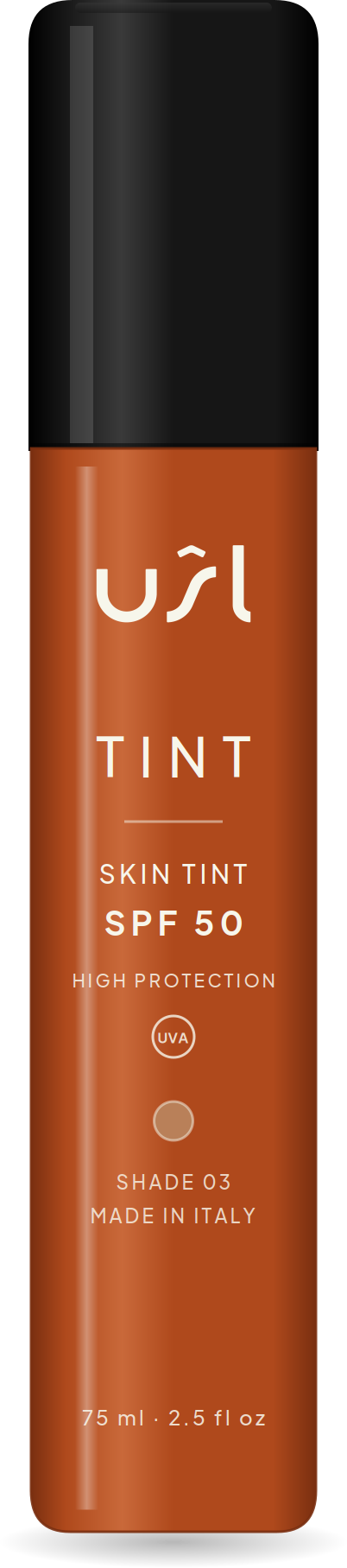 Tint SPF 50 bottle with black lid